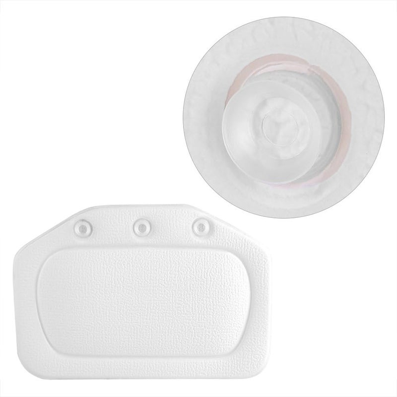 woobles Bathtub Pillow, Soft Foam Padded Bath Pillow PVC Tub Headrest Head Neck Back Cushion Bathroom Accessories for Home Use(White) - Image 4